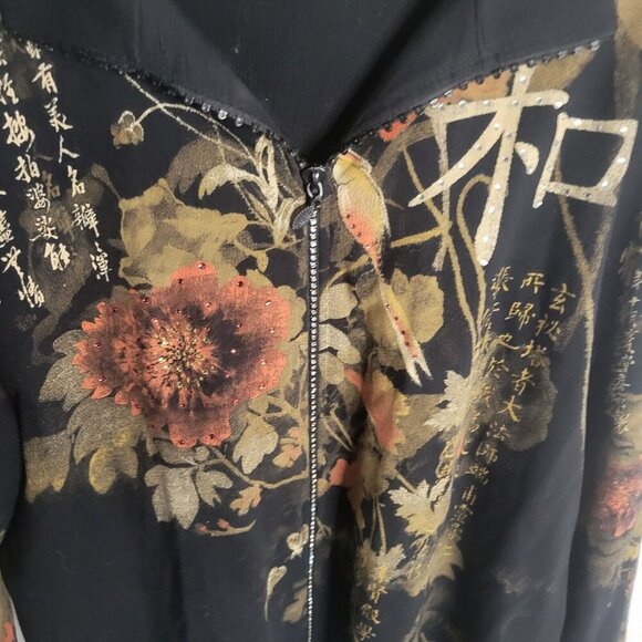 Vintage Jess & Jane Jacket Women Med Sparkle Zipper‎ boho chic Y2K business fun - Picture 3 of 7